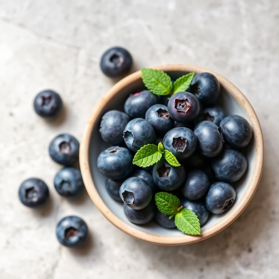 Bowl of fresh blueberries